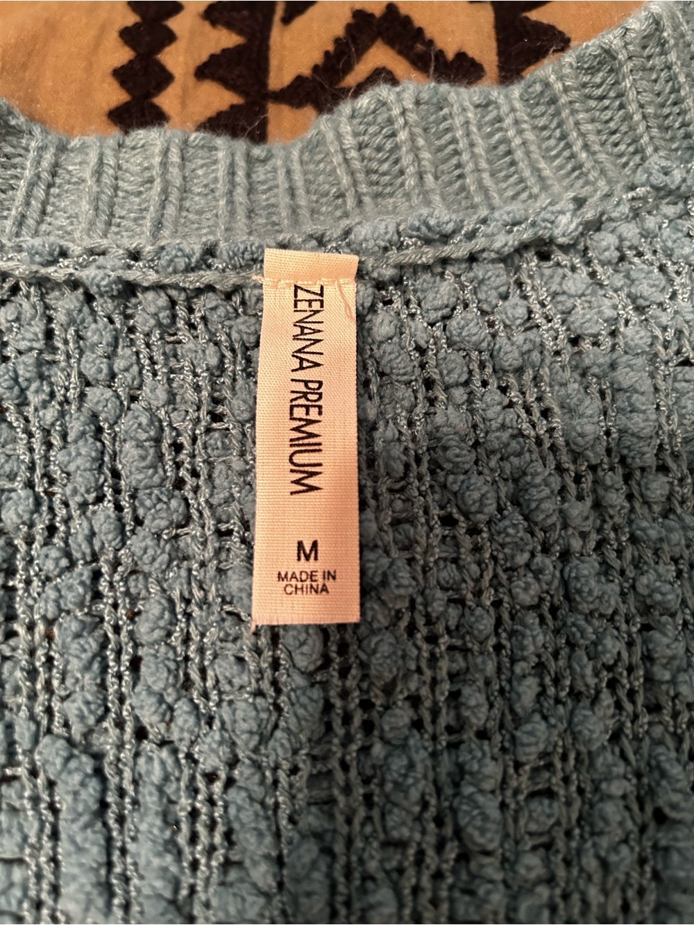 Zenana Outfitters Chunky Popcorn Knit Open-Front Cardigan - Slate Blue - Picture 3 of 4